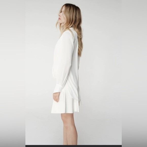 BCBGMaxaria JAKLYN DRAPED FRONT High- Low BLOUSE XS - Picture 3 of 9